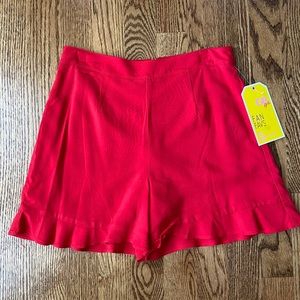 High-waist ruffle shorts